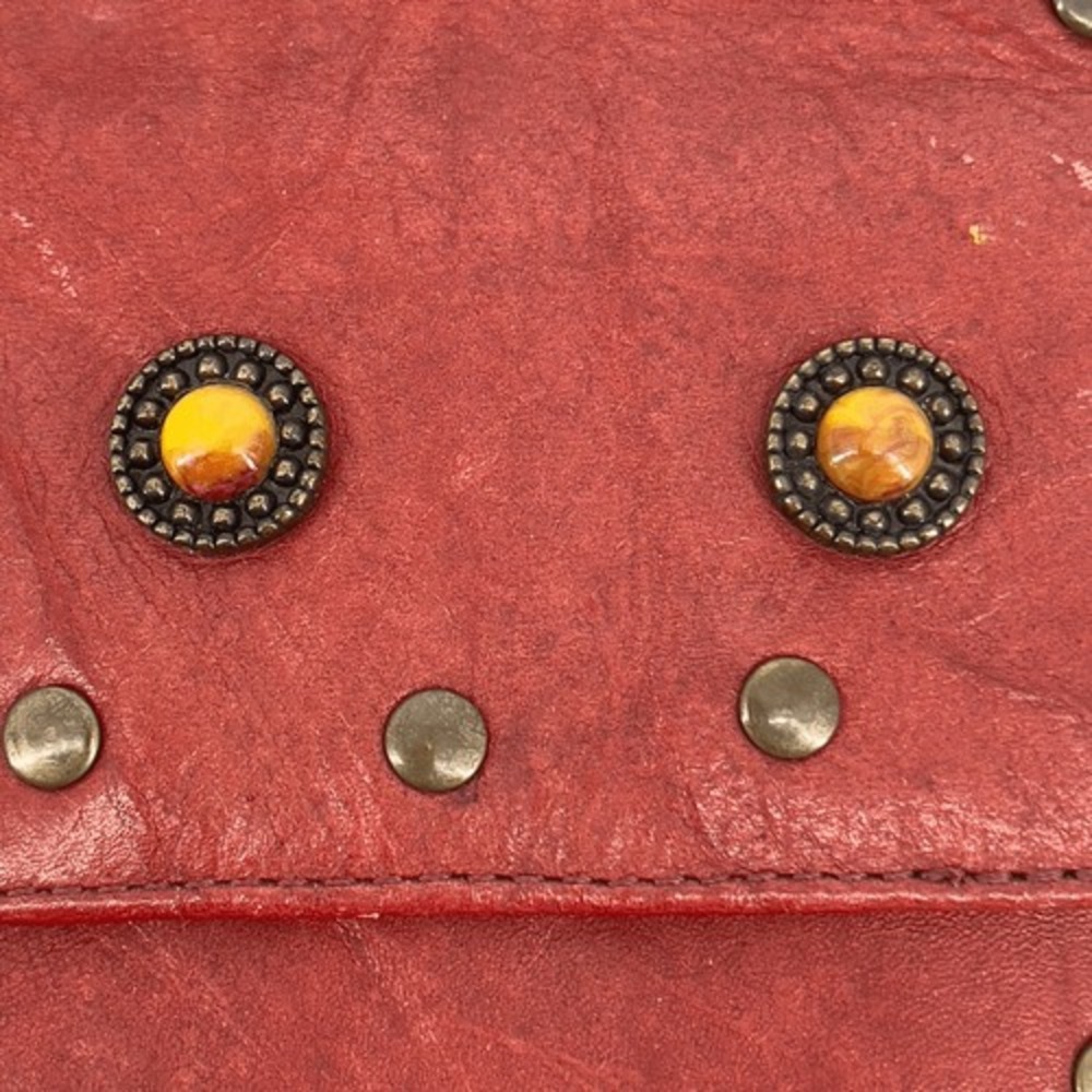 Carmen Steffens Red Studded Leather Crossbody Bag Adjustable Strap - Picture 12 of 15
